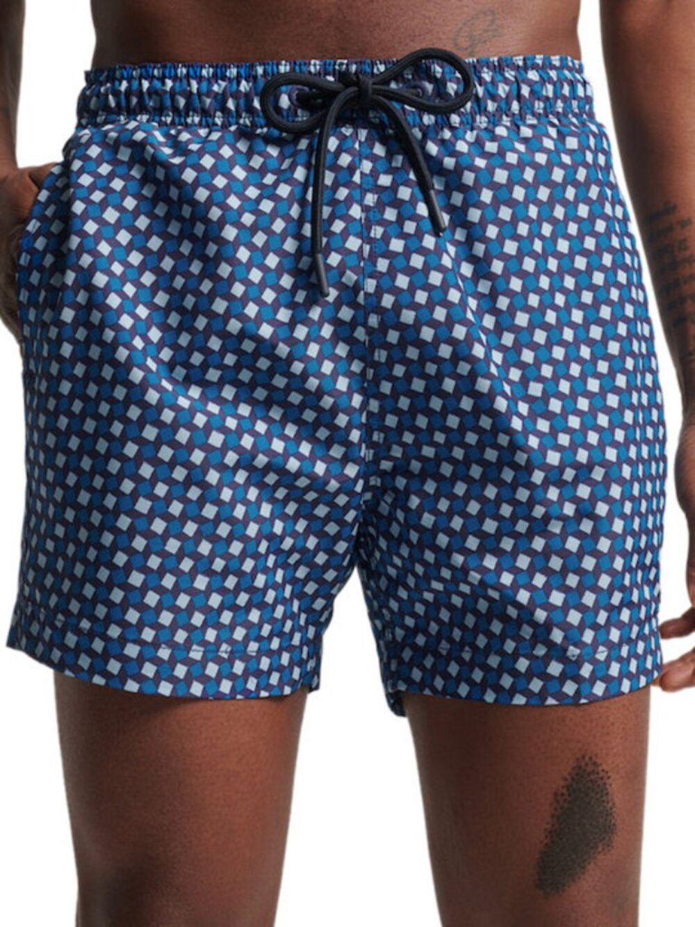 Superdry Men's SD Studios Swim Board Shorts Morroc Geo Blue XXL New